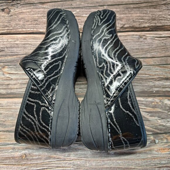 dansko XP 2.0 Patent Glitter Wave women's 37 6.5 Black and silver - Picture 6 of 8